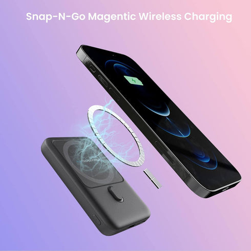 TECHSMARTER Magnetic Power Bank 10,000mAh, Wireless Portable Charger, 18W Fast Charging Battery Pack with USB-C, Compatible with iPhone 12, 13, 14, 15 Only
