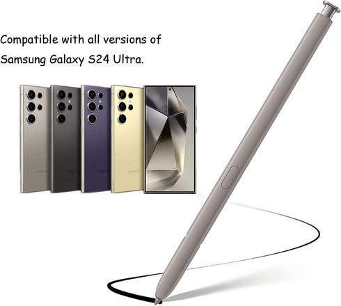 2 Pack Galaxy S24 Ultra S Pen Replacement for Samsung Galaxy S24 Ultra Stylus Pen without Bluetooth (Light Gray)