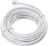 Telephone Extension Line Cord Cable, Land Phone Line, White, 25ft, Standard RJ11 Plugs