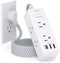 Power Strip Surge Protector, 6 Widely Outlets with 3 USB Ports (1 USB C), 5 Ft Extension Cord Flat Plug for Home Office