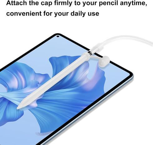 APETOO 1st 2-Pack 10 9 8 7 Magnetic Replacement Cap with Silicone Cap Holder for Apple Pencil Gen, for Apple Pen End