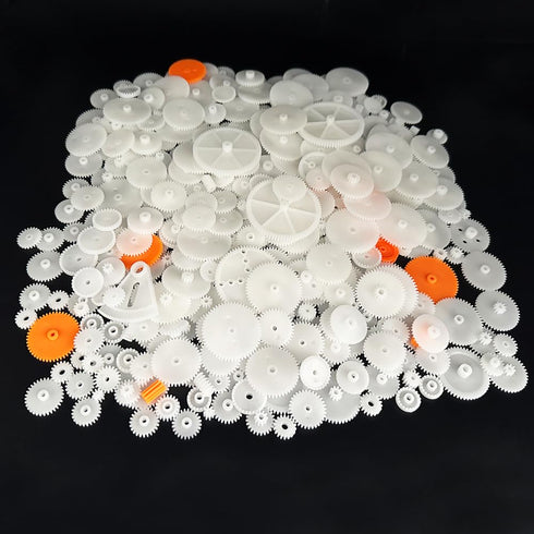 URIMPAVIDO 421PCS 0.5 (421) White Plastic Gears Module Gears for DC Motor DIY Model Toys RC Car Robot Gear Replacement