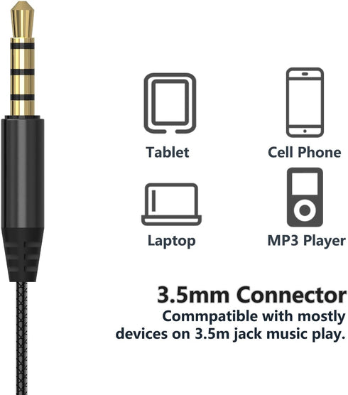 Wired Earbuds with Microphone, Volume Control Earphones for Workout Sports Exercise Jogging Gym, Compatible with