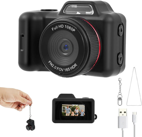 Fizocosisto Mini Camera 1080P Video, Mini Keychain Digital Camera Pocket Size,Recorder with Long