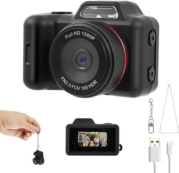 Fizocosisto Mini Camera 1080P Video, Mini Keychain Digital Camera Pocket Size,Recorder with Long