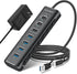 Powered USB Hub, Rosonway 7-Port USB 3.2/USB C Hub with 10Gbps USB-A, 2 USB-C, 4 USB 3.0 Ports, 12V Power Adapter