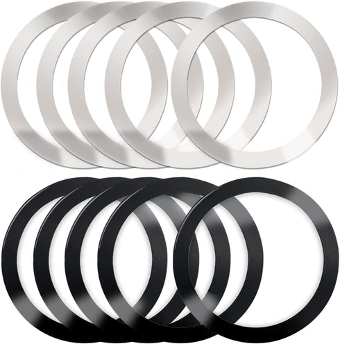 10 Pieces Wireless Charger Universal Metal Rings with Sticker, Compatible with Magnetic MagSafe Wireless Charger