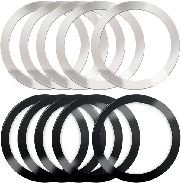 10 Pieces Wireless Charger Universal Metal Rings with Sticker, Compatible with Magnetic MagSafe Wireless Charger