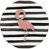Pink Flamingo on White Black Stripe Pattern PopSockets PopGrip: Swappable Grip for Phones & Tablets