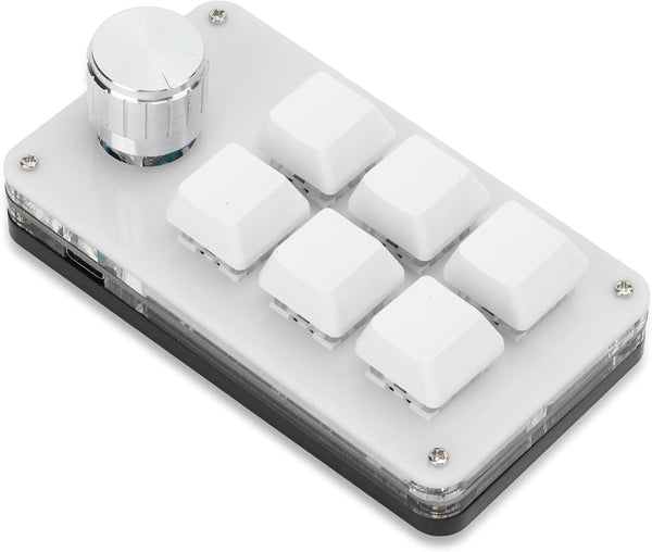 Dioche USB Mini 6Key Keypad Mechanical Gaming Keyboard, Portable One Handed Shortcut Programmable Keyboard for PC