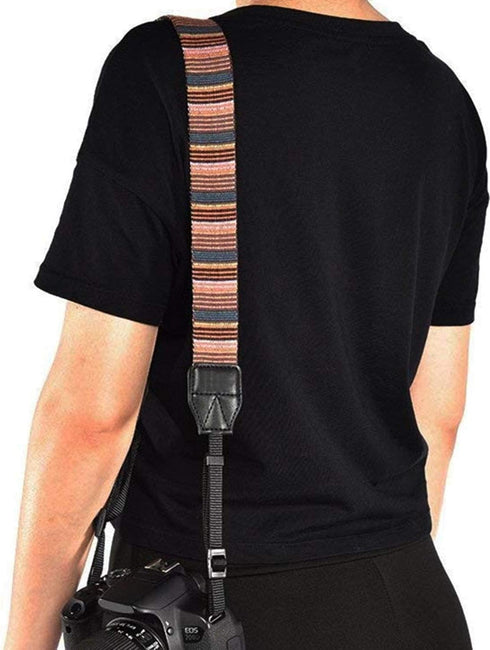 WANBY Multicolor Canvas Camera Strap, Neck Shoulder Strap with Quick Release Buckles for DSLR SLR