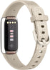 Tobfit Compatible for Fitbit Luxe Band for Women Men, Sport Silicone Watch Strap Replacement, Glitter Silver, Small