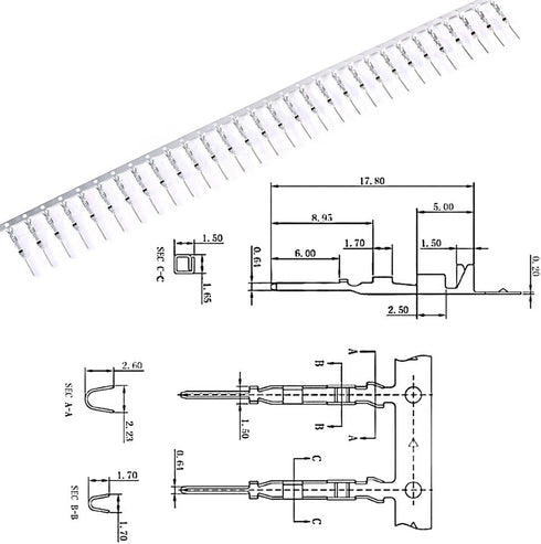 Glarks 700Pcs Connector Assortment Kit - 2.54mm Plug Housing & Male/Female Pin with 10 Wire Rainbow IDC Cable