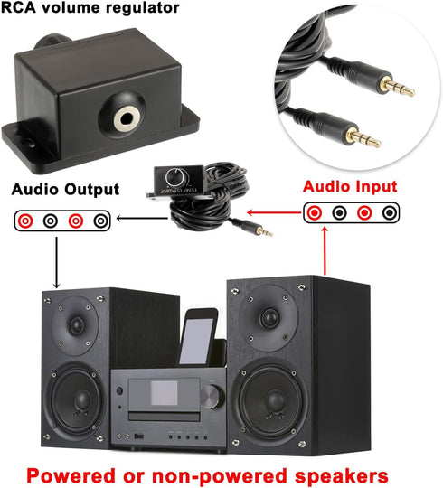 JAMHER 3.5mm Universal Car Amplifier Level Controller Car Audio Control Knob Sub Amp Volume Control Cable with Wire