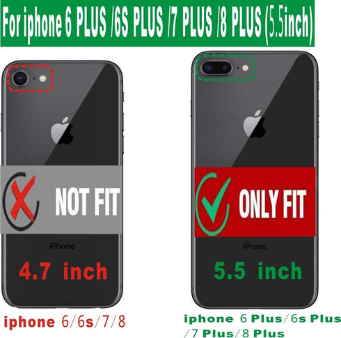 Folmeikat Compatible with iPhone 8 Plus, iPhone 7 Plus, iPhone 6s Plus/6 Plus Case - Screen Protector 360 Degree