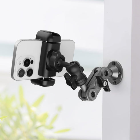Mippko Stand,360 2-Stage 3.5~7.5" Wall Mount Phone Holder Drilling Base Heavy Duty iPhone Adjustable Arms Mount