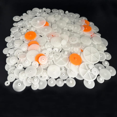 URIMPAVIDO 421PCS 0.5 (421) White Plastic Gears Module Gears for DC Motor DIY Model Toys RC Car Robot Gear Replacement