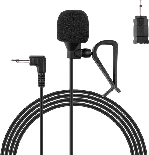 FingerLakes Universal Car Microphone Mic, Fits 3.5mm and 2.5mm Bluetooth Enabled Car Stereo Radio GPS Units, Black