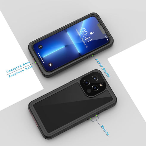 Lanhiem IP68 Waterproof Dustproof Shockproof Case for iPhone 13 Pro Max, Full Body Protective Cover with Screen