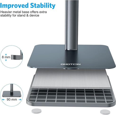OMOTON Air/17 11 S20 S10 S9 S8 (3.5-7.0-Inch), Cell Phone Stand, Adjustable Angle Height Desk Phone Dock Holder