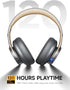 Picun B8 Bluetooth Headphones, 120H Playtime, Wireless with 3 EQ Modes, Over Ear for Travel, Home, Office, Ashen Golden