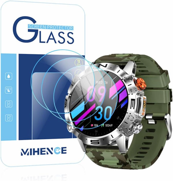 Screen Protector for ST19 1.43'' Smartwatch, 9H Tempered Glass Protective Film for SIEMORL ST19 / LIGE ST19 (3PCS)