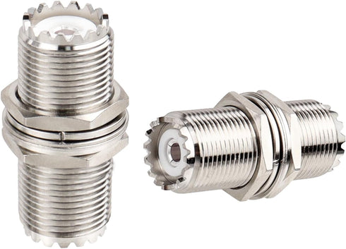 XRDS -RF 2pcs UHF Female to UHF Female Bulkhead Connector 50O Impendence Adapter for CB Radio