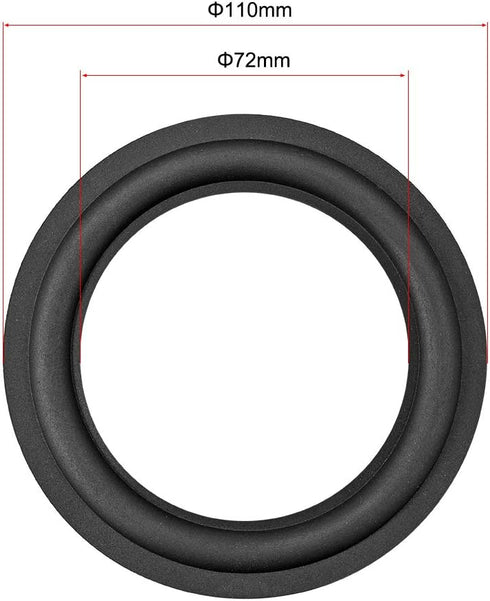 uxcell 4.5" Speaker Rubber Edge Surround Rings, Replacement Part for Speaker Repair or DIY