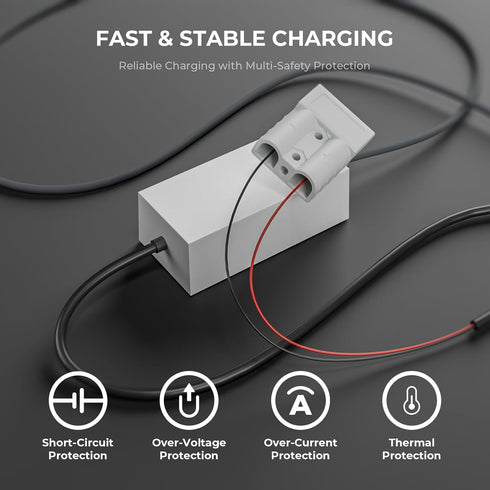 Steinwhale 50A 12-36V 36V 189AWG, Anderson Plug to DC Female Adapter Cable with Built-in to Boost Converter