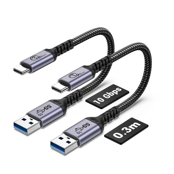 Android Auto USB C Cable 10Gbps 1FT 2 Packs, USB C 3.1 Gen 2 Cable Fast Charging for Galaxy S21 S20 S10 S10E Note 20