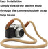 Generic Adjustable Rope Camera Neck Strap Braided Shoulder Strap with Secure O-Ring & Soft Leather Pad for DSLR