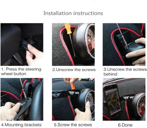 Heinmo Smartphone Cell Phone Cup Mount Holder - Rotatable Clip for Cooper F54 Clubman F55 Hardtop 2014-2020