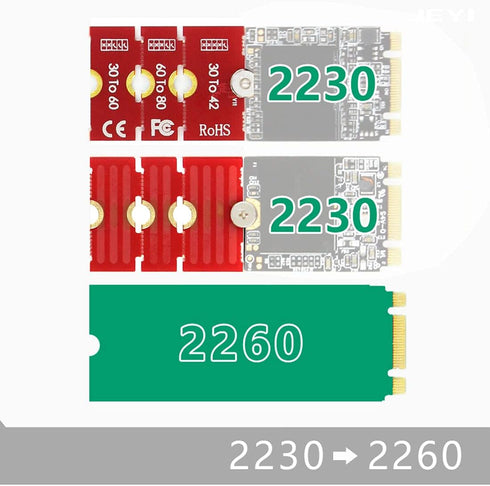 JEYI M2 M2PLUS NGFF NVME m.2 Extended Transfer 2230, 2242, 2260, 2280 M2 Change Long Size NVME SSD