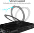 iPhone 13 Pro Case - Black, MIL-Grade Shockproof, Dual Layer, Built-in Stand & Ring Holder, Compatible with MagSafe.