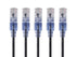 Monoprice Cat6A Ethernet Patch Cable, 5-Pack, 3 Feet, Snagless RJ45, 550Mhz, 10G, UTP, Black - SlimRun Series