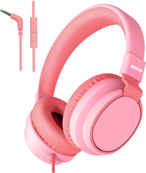 MIDOLA Kids Headphone Wired Volume Limited 85/94dB Over-Ear/On-Ear Foldable Headset with Microphone