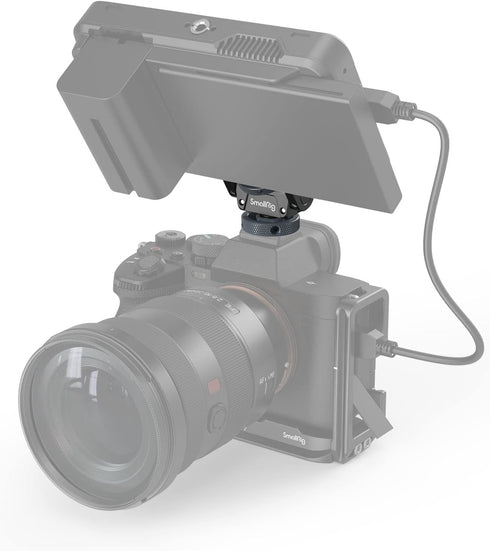 SmallRig Camera Monitor Mount Lite with Cold Shoe, Swivel 360° and Tilt 180° Holder for Field Monitor