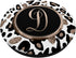 White Leopard Print Cheetah Monogram Initial Letter D PopSockets Swappable PopGrip