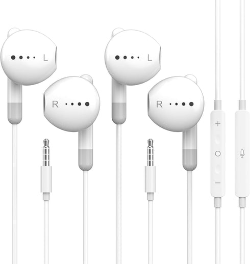 Fidioto 2Pack Wired Earbuds with Microphone, 4.0Ft Length Wired in-Ear Headphones, 3.5mm Jack
