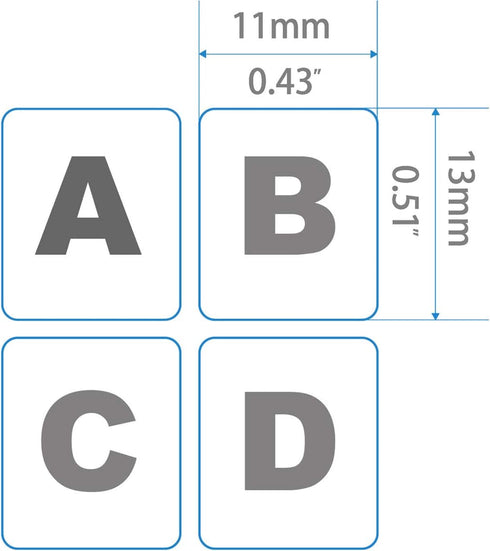 2 Pack Universal Russian Keyboard Stickers Transparent Background, Transparent Background with White Lettering