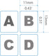2 Pack Universal Russian Keyboard Stickers Transparent Background, Transparent Background with White Lettering