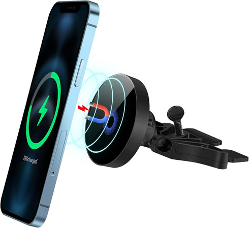 15W Magnetic Wireless Car Charger CD Slot Mount for iPhone 13/12, Auto-Alignment Mag-Safe Car Mount