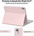 KENKE for iPad 10th Generation Keyboard Case with Pencil Holder, Bluetooth Wireless Detachable Folio Cover - Pink