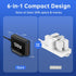 European USB C Charger Station, Fast Charging Hub with 6 Multi Ports, 120W GaN PD QC Block for Apple, Samsung