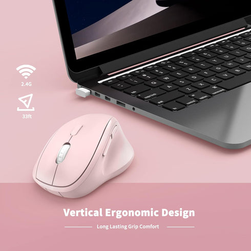 MICROPACK Digitally Yours Ergonomic Wireless Mouse with USB Receiver for PC, Laptop, Pink