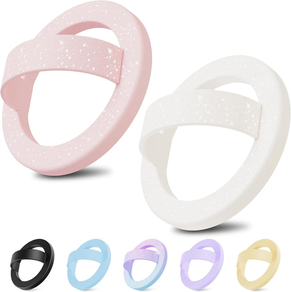 Mnyatr Magnetic Silicone Ring Grip Phone Holder for MagSafe, 360 Rotating Finger Loop,
