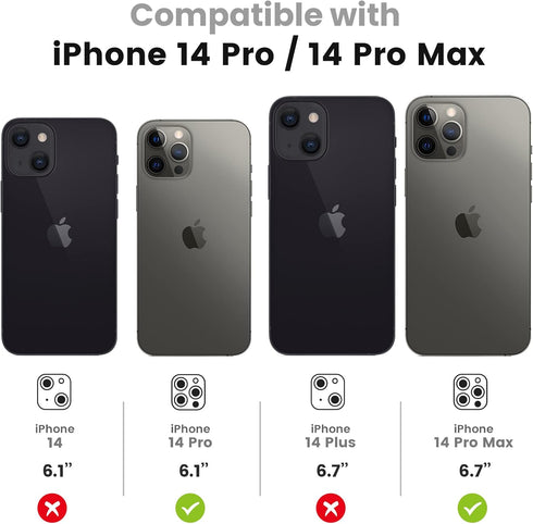 Tensea for iPhone 14 Pro/iPhone 14 Pro Max Camera Lens Protector, 9H Tempered Glass Camera Cover Screen Protector Metal Individual Ring Protector for iPhone 14Pro 6.1 inch iPhone 14 ProMax 6.7 inch
