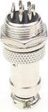 Aviation Plug Connector, 10 Pairs Male Female Panel Metal Wire Connector, 16mm Socket (8 Pins 10-Pack)