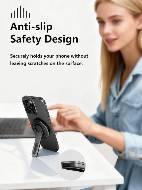 Jishane 17/16/15/14/13/12 Magnetic Phone Grip with Silicone Finger Ring, Phone Ring Holder Stand, Magnetic Grip