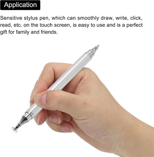 MECCANIXITY 4pcs Ballpoint Pen with Stylus Tip, 2 in 1 Ink Pen Fine Point Disc Stylus for Touch Screens